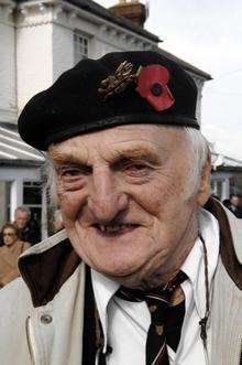 Alan Archer at the service to commemorate the 70th anniversary of the last battle on the British mainland soil at Graveney Marshes near The Sportsman in September 1940.