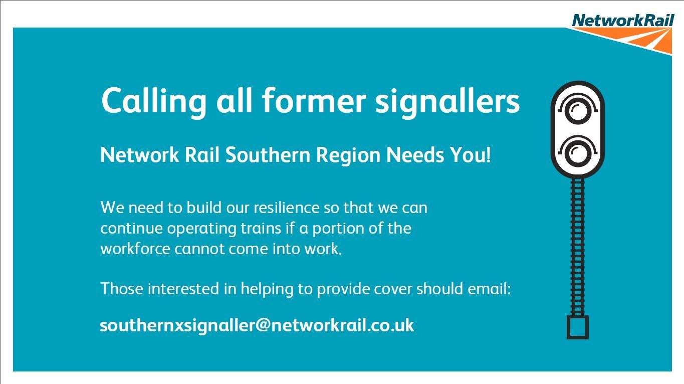Network Rail is appealing for professional signallers to come forward