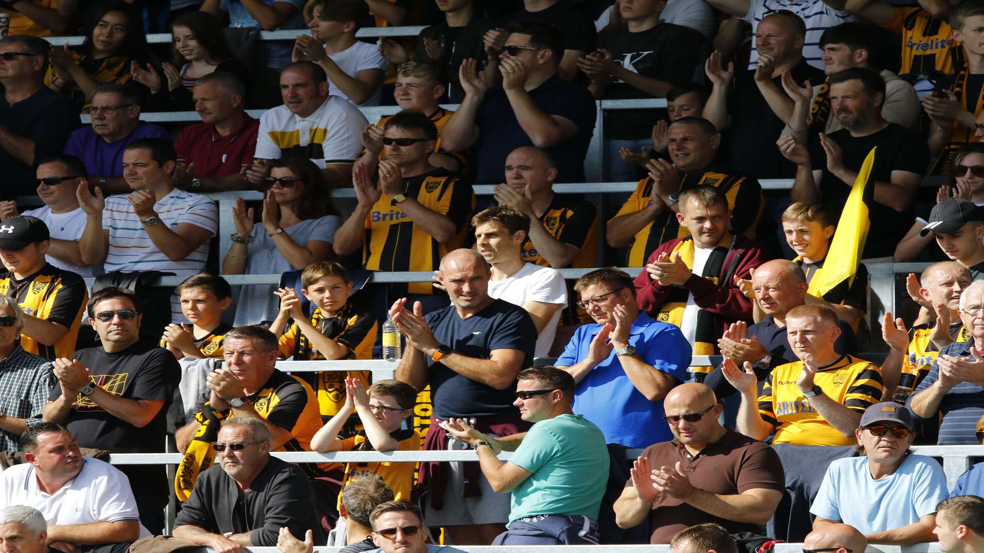 Stones fans during the minute's applause in memory of fan Jason Munn. Picture: Andy Jones