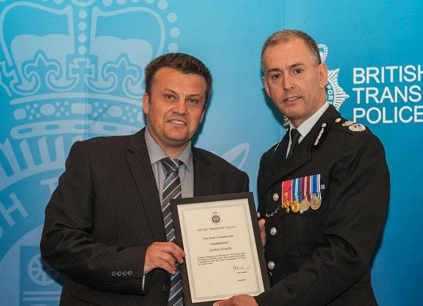 Train driver and police officer recognised for bravery after detaining ...