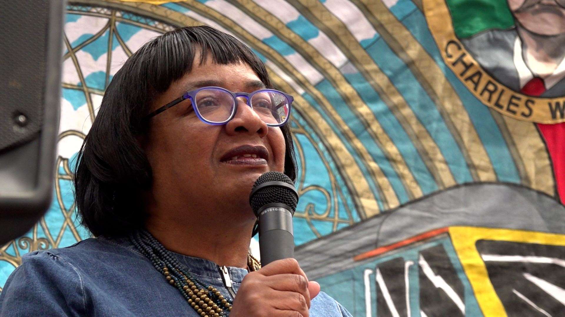 Labour MP Diane Abbott joined a rally in support of striking RMT workers in London on Saturday (PA)