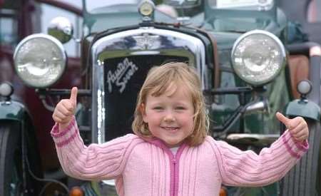 Emily Issaacs, four, in front of an Austen Seven. Picture: MATTHEW WALKER