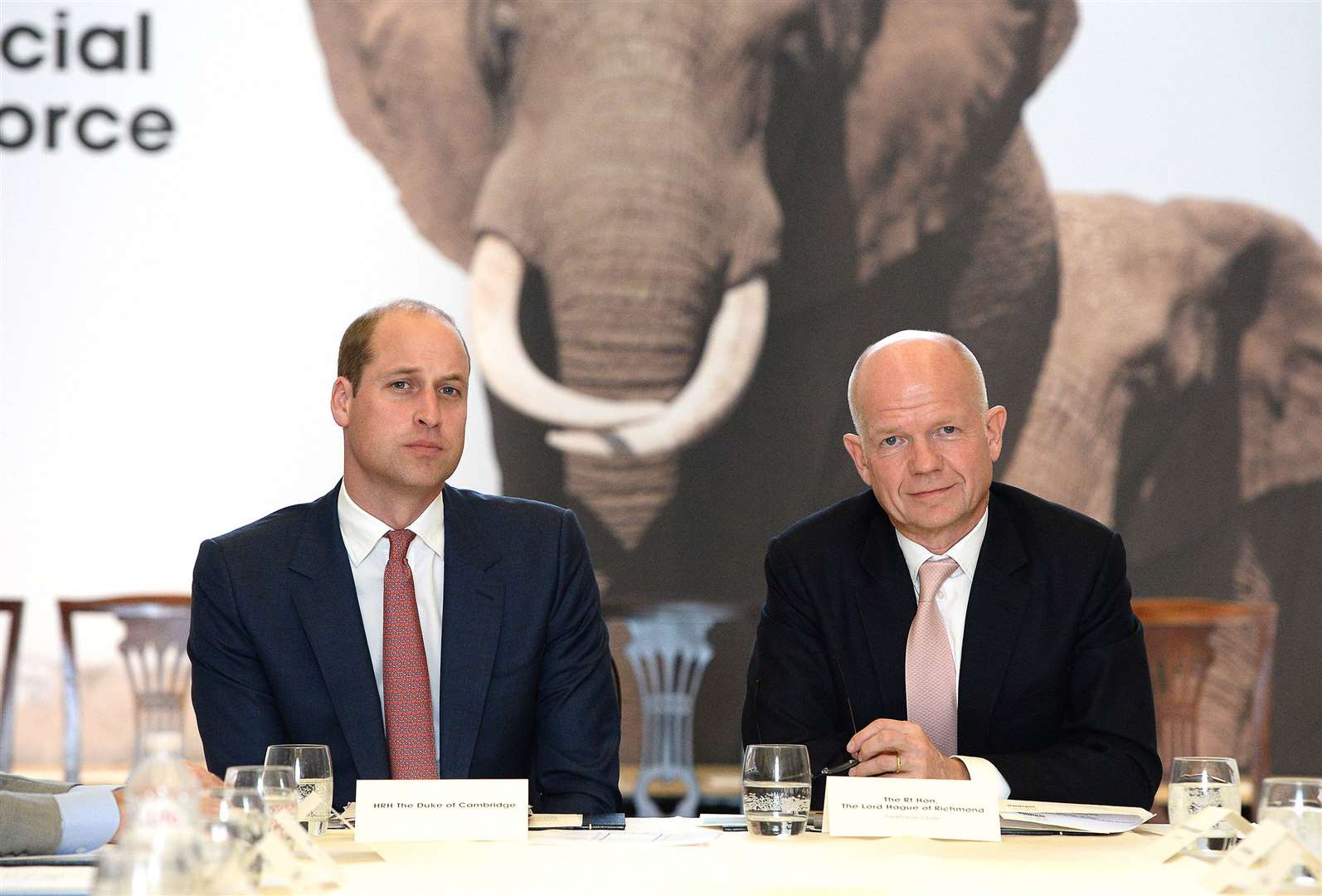 William with Lord Hague at a meeting of the United for Wildlife Financial Taskforce in 2018 (Eamonn McCormack/PA)