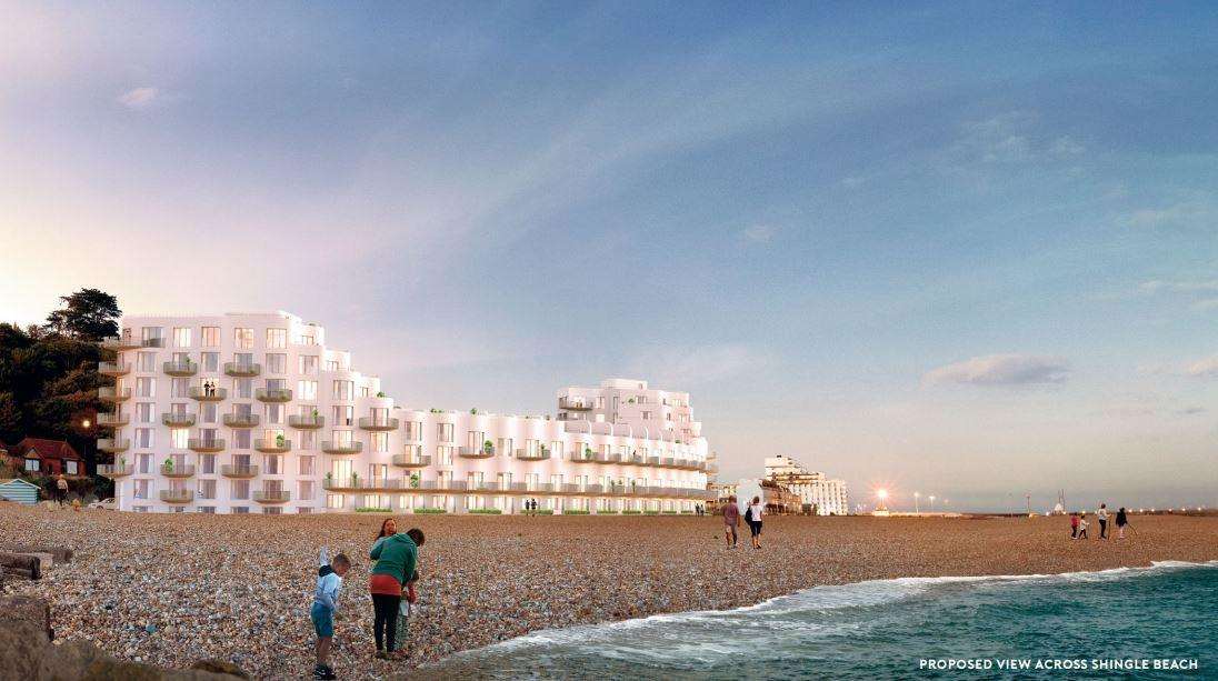 Proposed view across Shingle Beach. Credit: Folkestone Harbour Company (4508382)