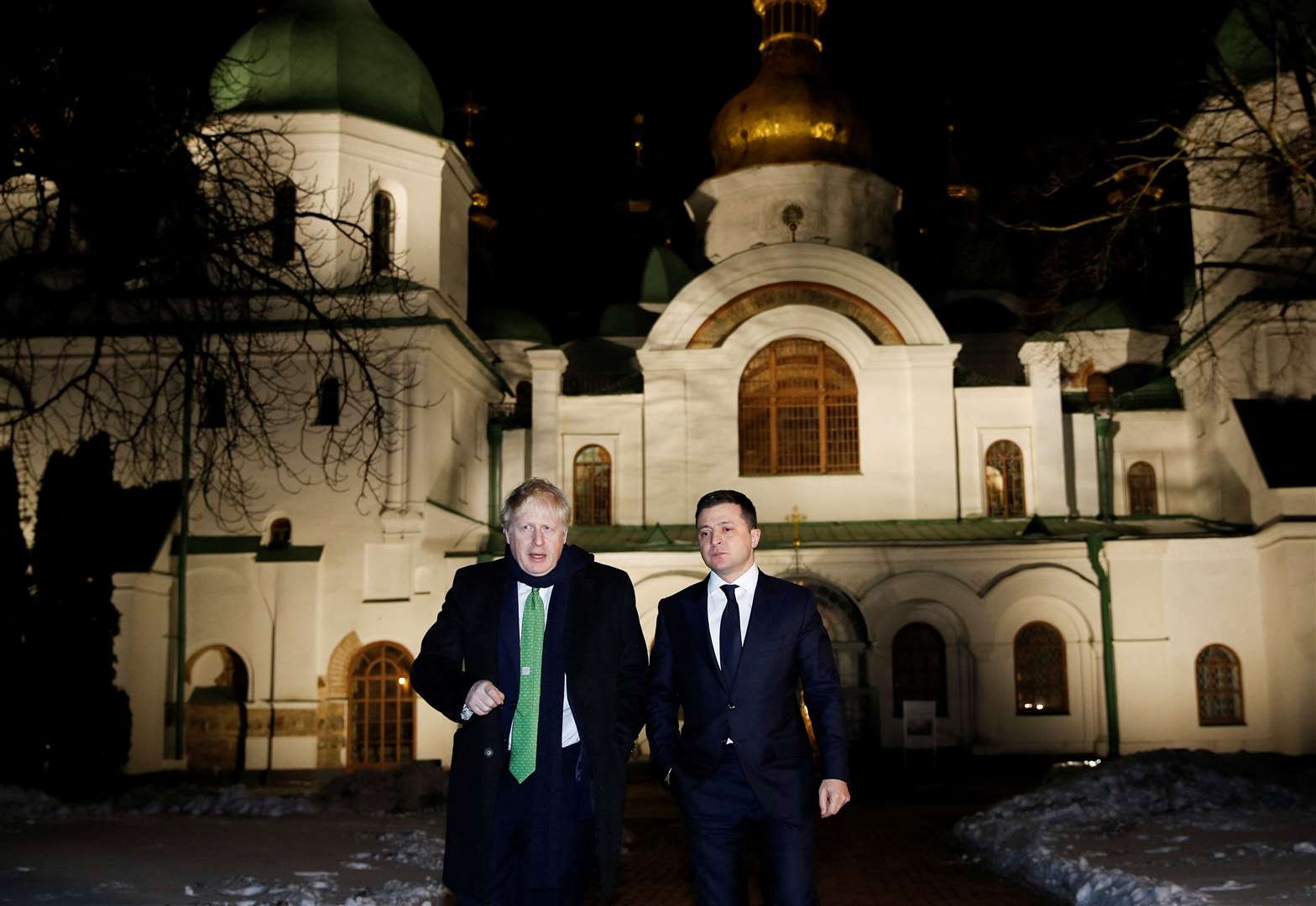 Prime Minister Boris Johnson with Ukrainian President Volodymyr Zelensky in Kyiv (Peter Nicholls/PA)