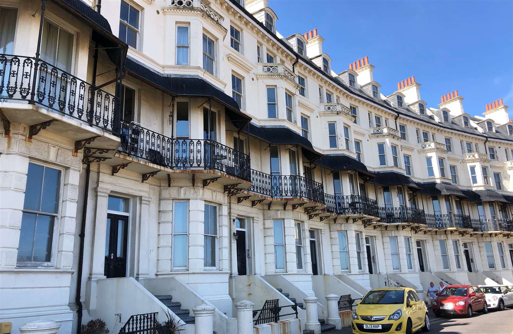 Marine Crescent on Folkestone seafront, a short walk from the popular harbour arm