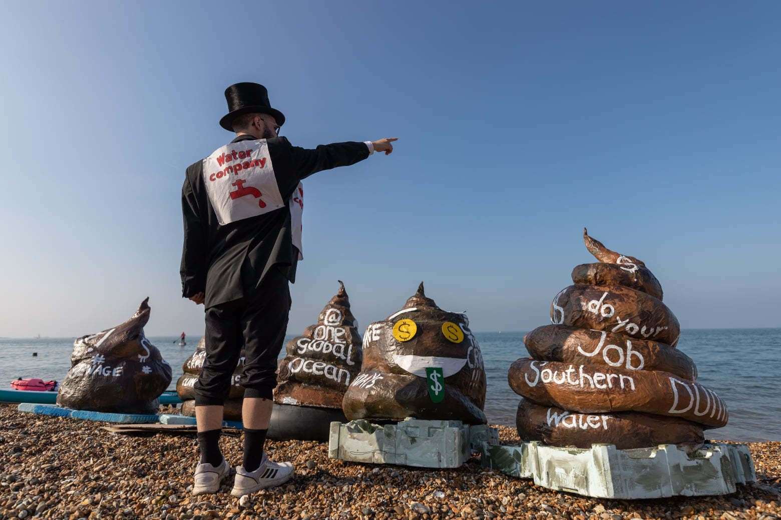 Protestors in Whitstable call for Southern Water to stop discharging sewage into the sea earlier this year. Picture: Andrew Hastings