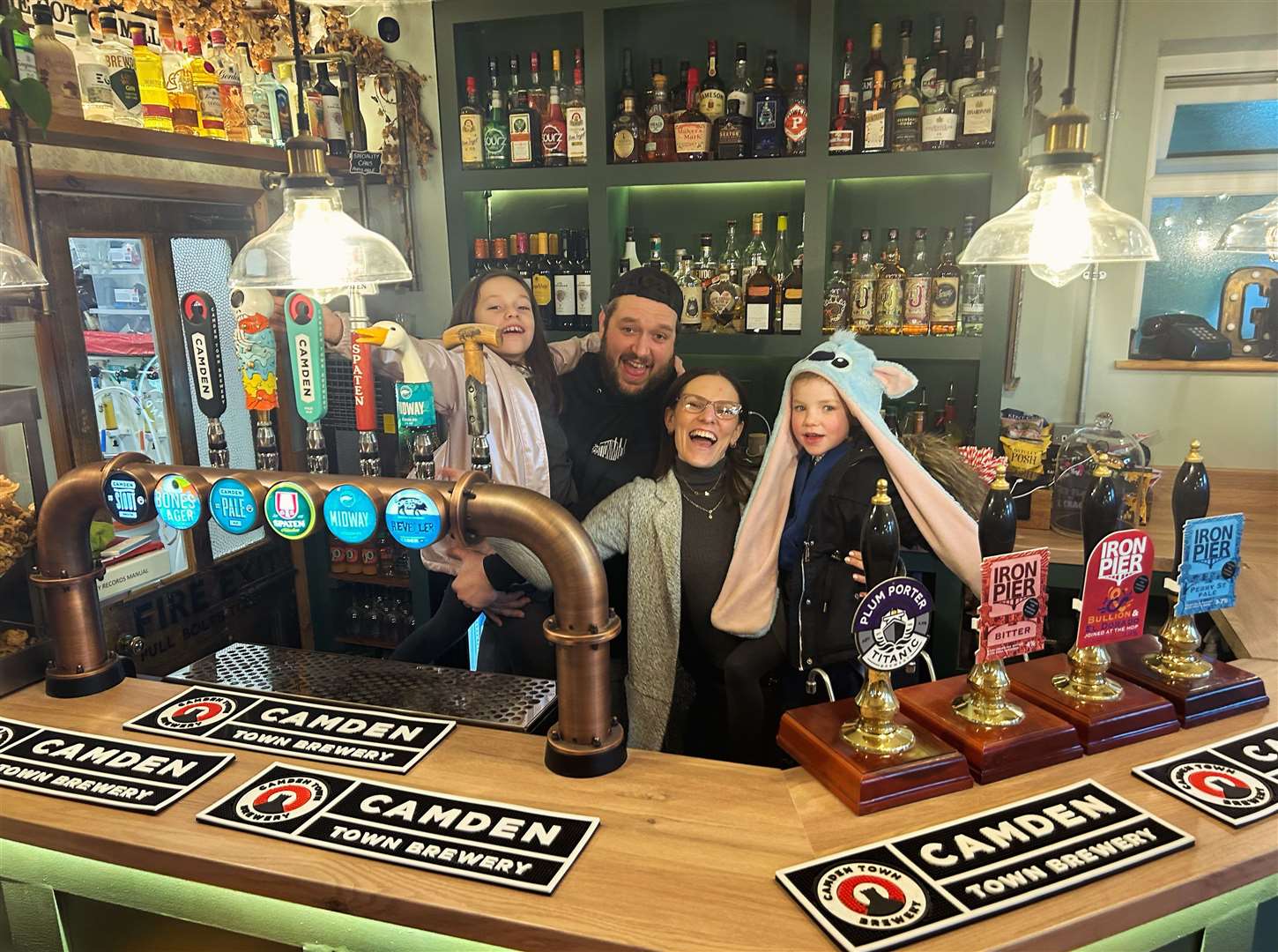 David and Sasha with daughters Tiffany and Lilly at The Cotton Mill in Station Road, Swanley