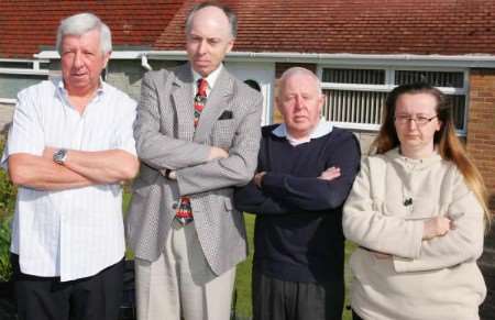 From left, Fraser McLellan, Cllr Michael Claughton, Michael Purss and Rene Hadaway are outraged at the inconsistency. Picture: Martin Apps