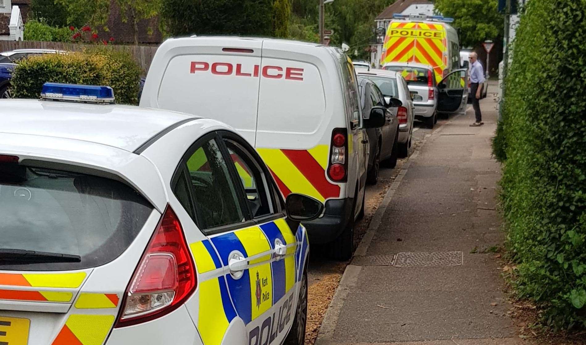 About seven vehicles were parked outside the house in Bridge Street