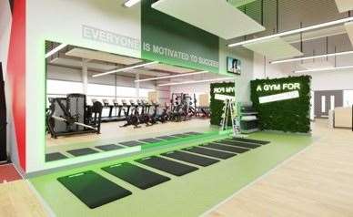 CGI imagery of the new stretch relaxation area at the gym at White Oak Leisure Centre in Swanley. Picture: Everyone Active