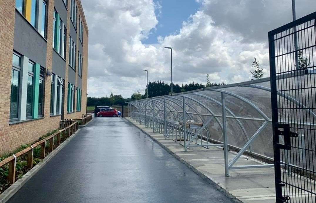 The cycle racks to encourage pupils to bike to school