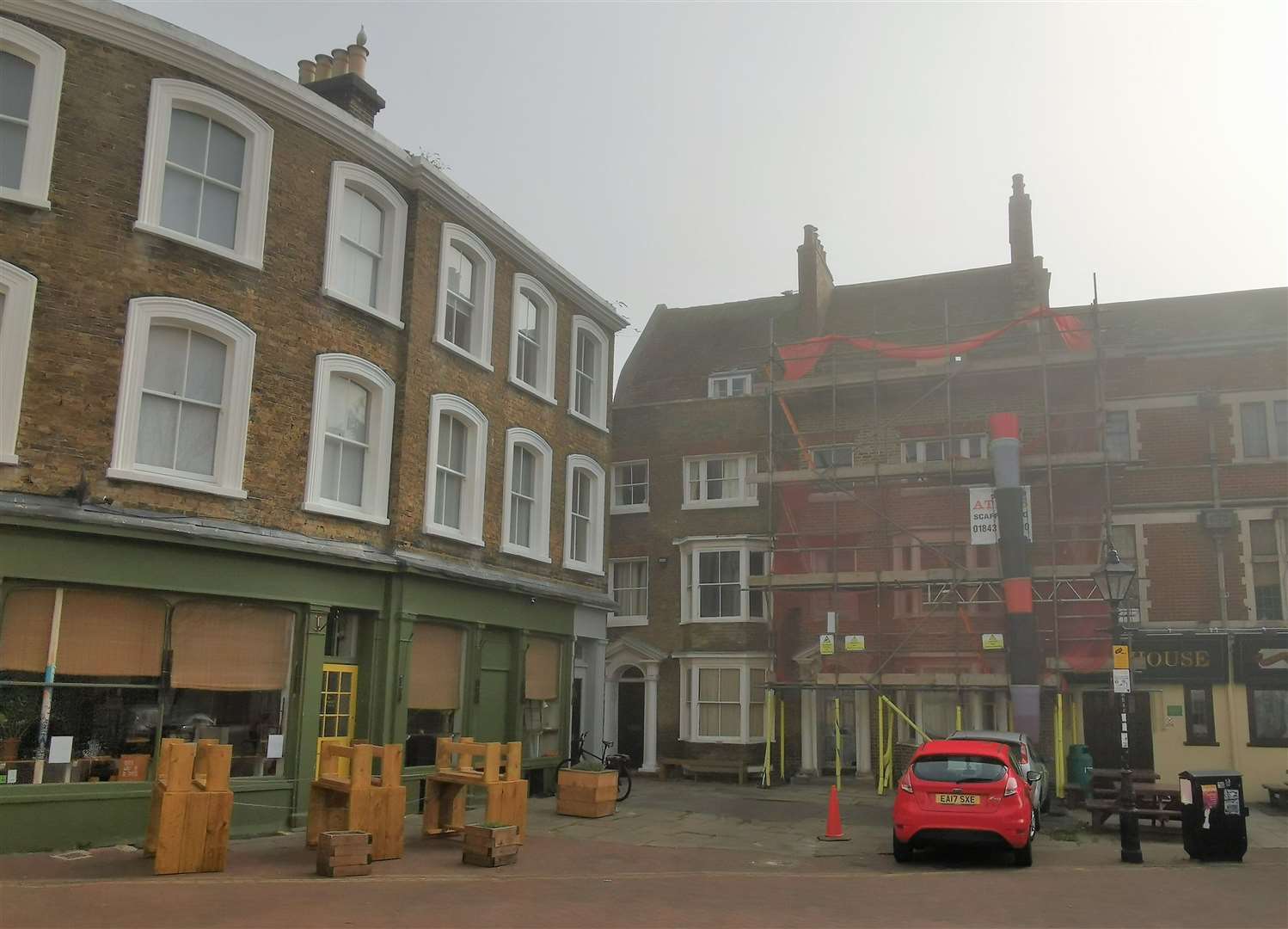 Old Market House, pictured with scaffolding, in Market Place, Margate