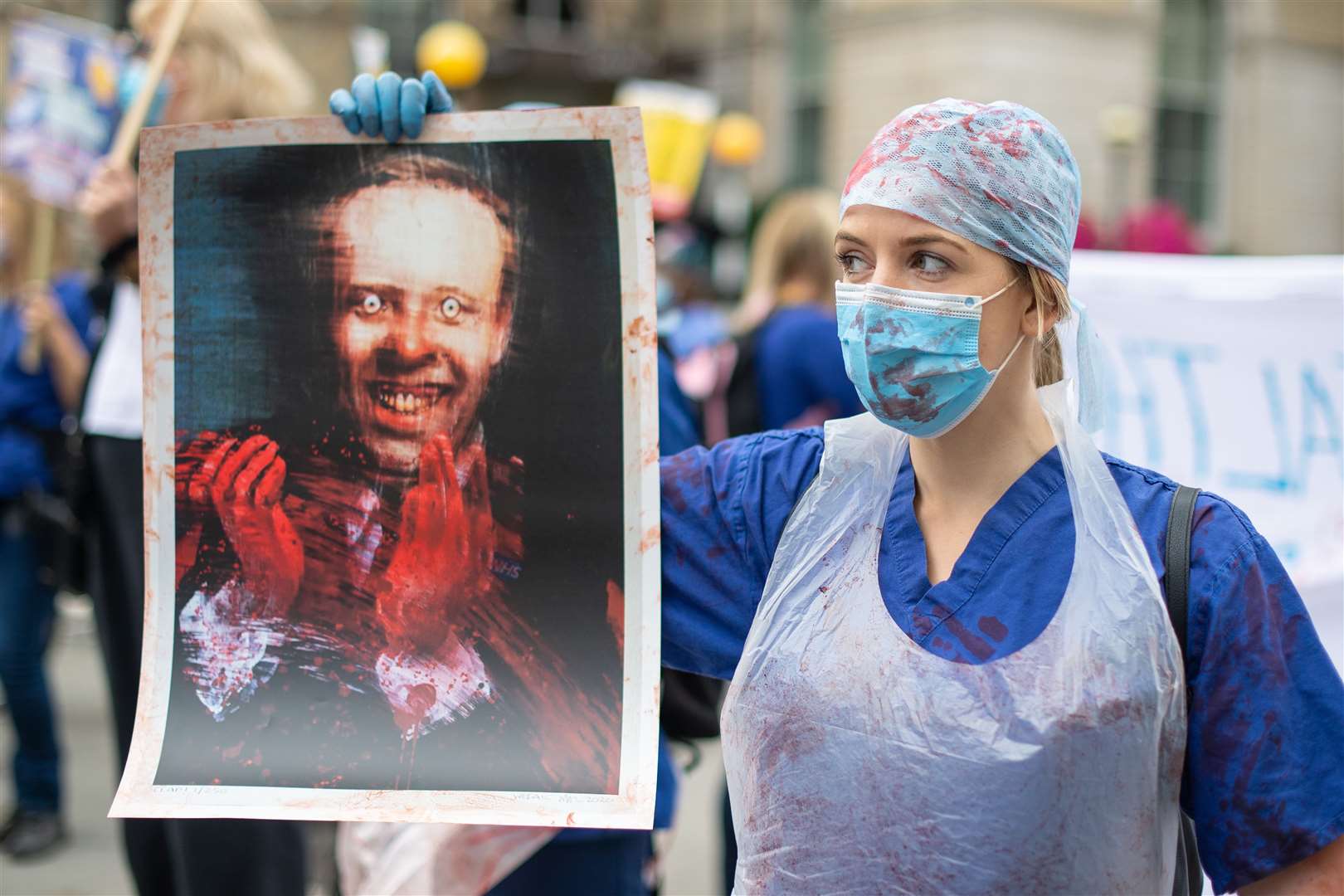 Protesters made their feelings clear to Health Secretary Matt Hancock (Dominic Lipinski/PA)