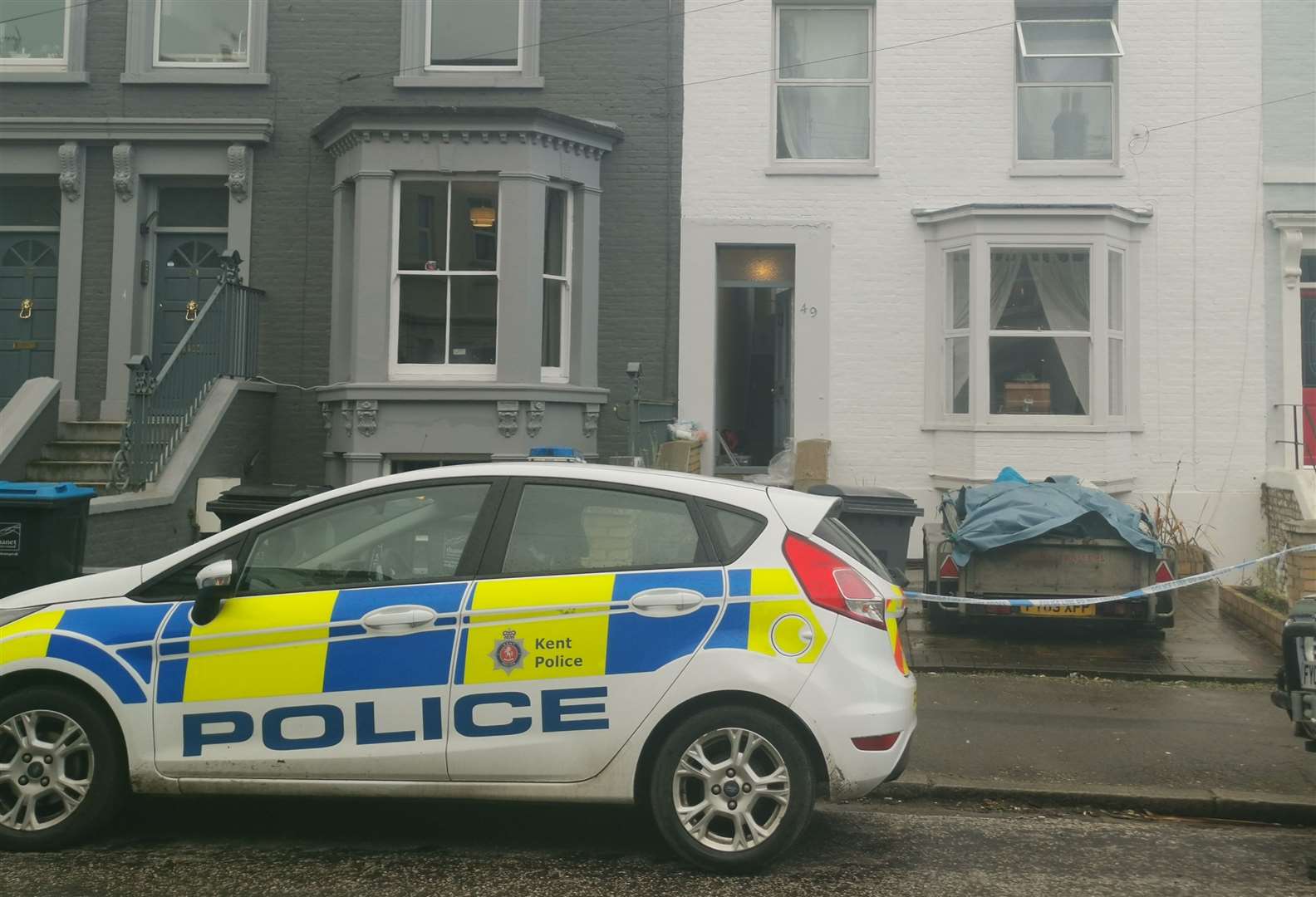 Police at the scene in Godwin Road, Margate, in January 2021