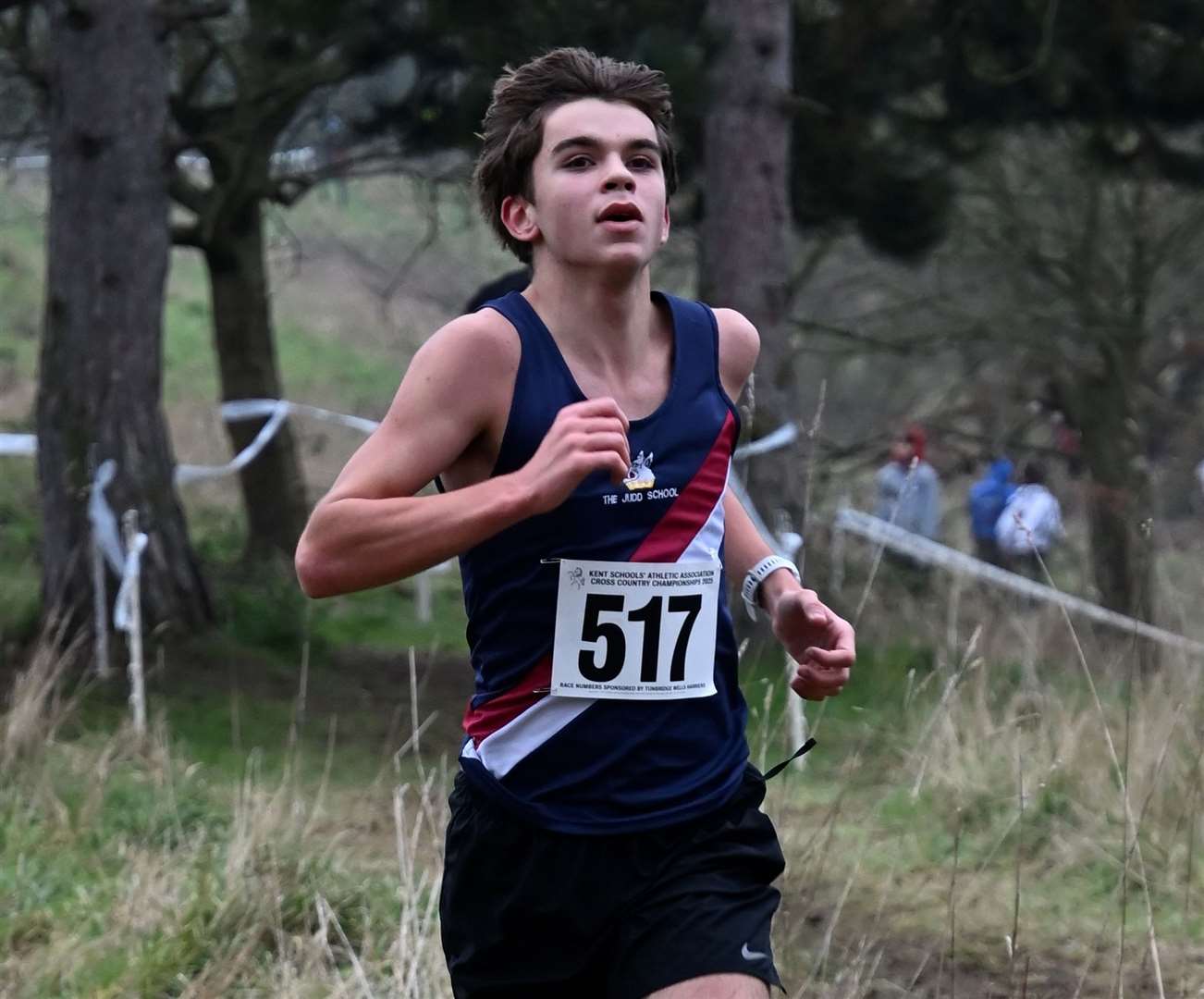 Peter Fitzmaurice (No.517) of the Tonbridge district in the intermediate boys’ race. Picture: Simon Hildrew