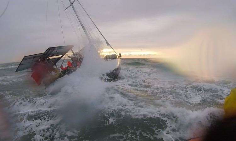 Dramatic pictures show the rescue off the coast of Deal. Picture: RNLI/Christopher Winslade