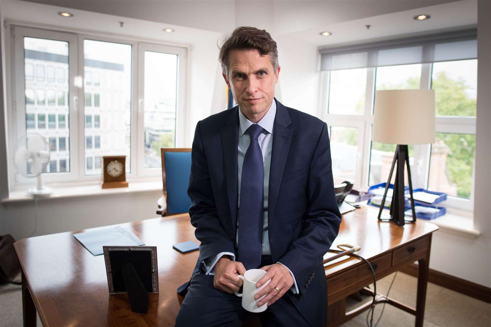 Education Secretary Gavin Williamson in his office at the Department for Education (Stefan Rousseau/PA)