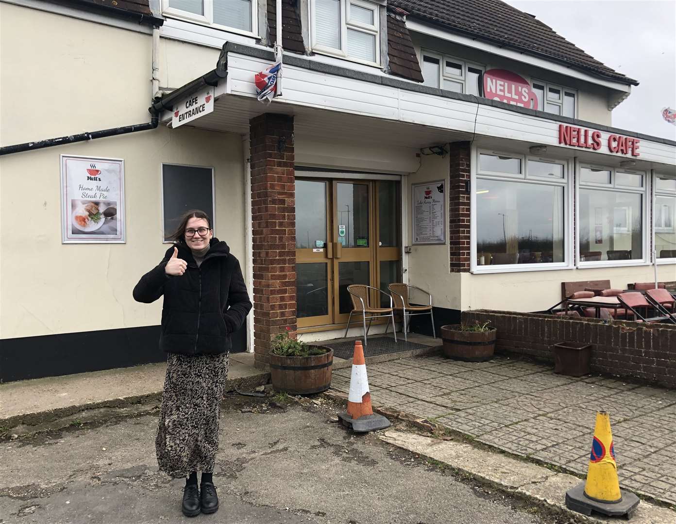 Alex gives Nell's Cafe a thumbs up