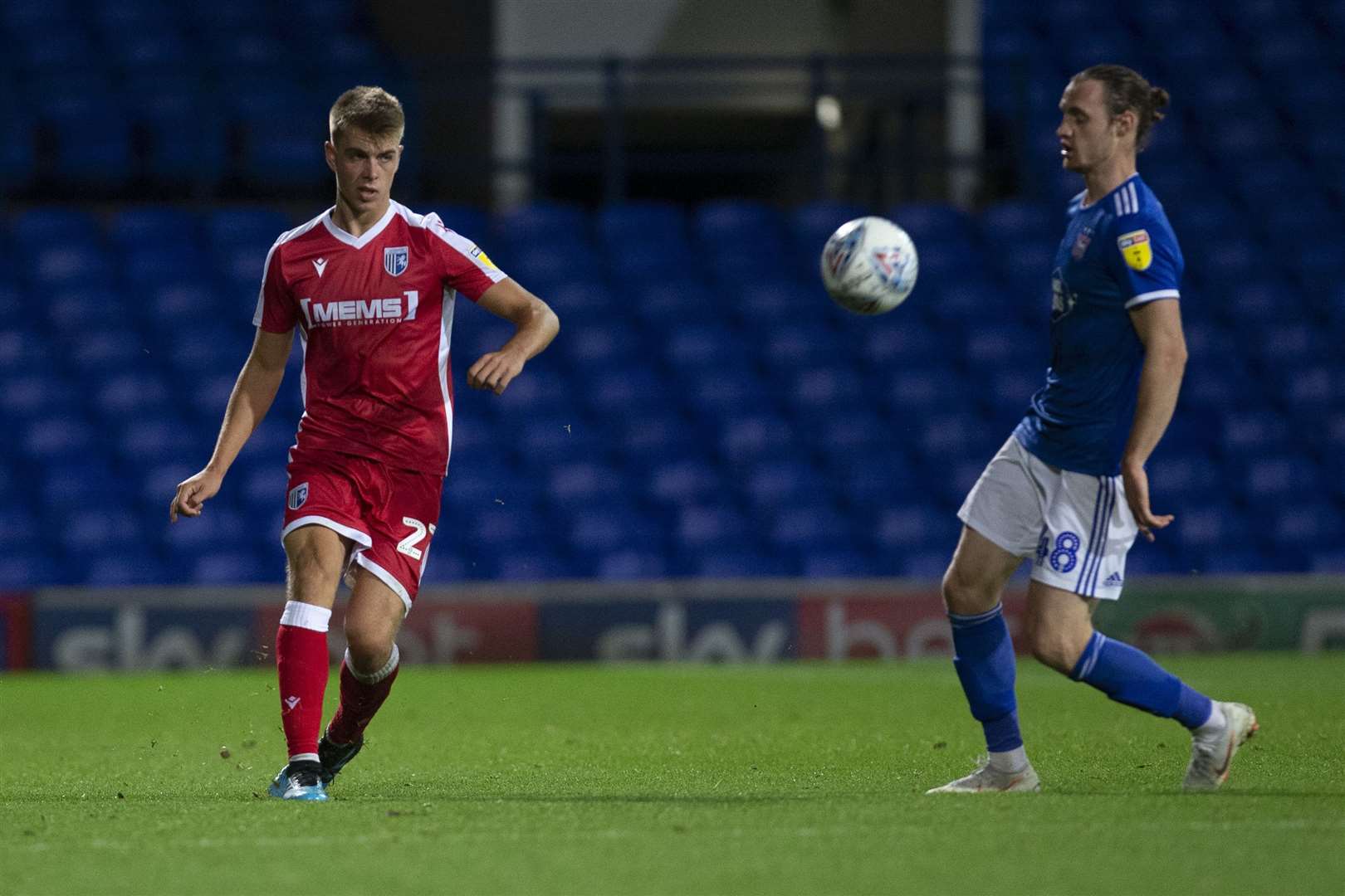 Young defender Jack Tucker clears the ball forward Picture: @KentProImages