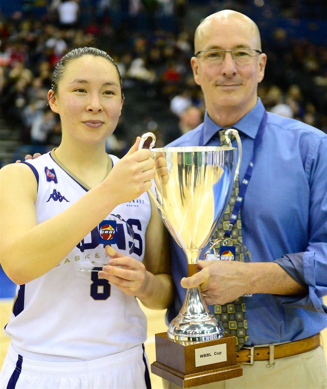 Len Busch and his daughter Renee, after winning the WBBL Cup