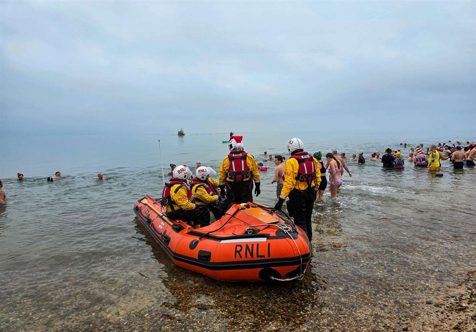 Crews from the RNLI attended to make sure everyone was safe. Picture: RNLI