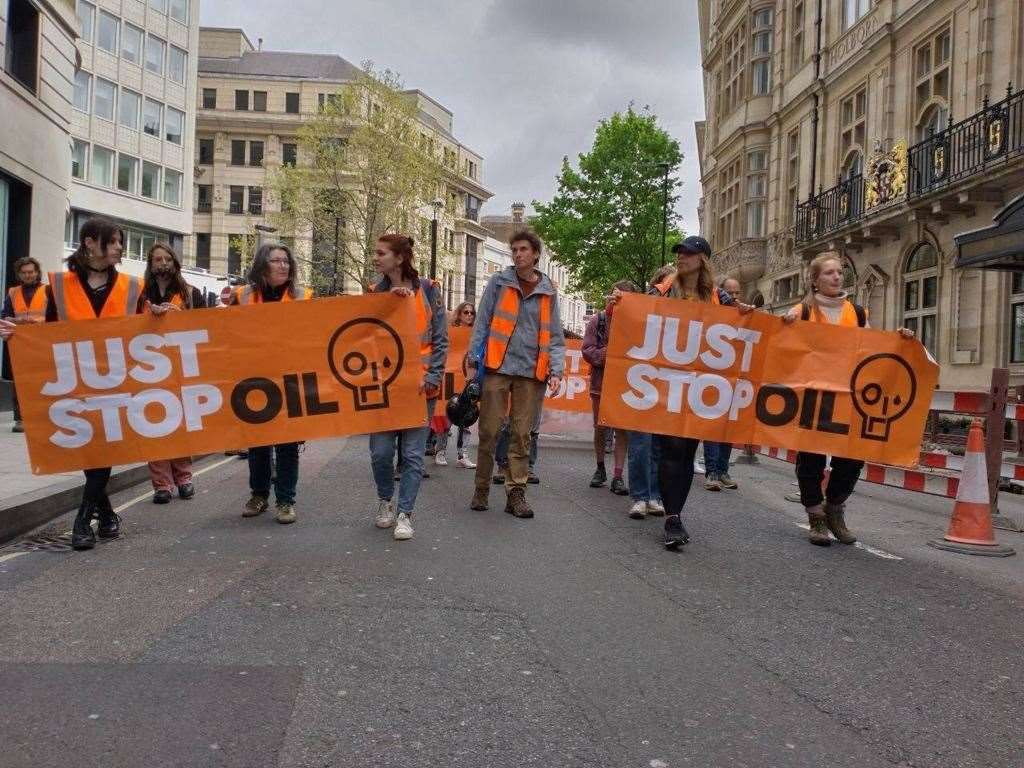 Just Stop Oil protesters in London on May 3. Picture: Just Stop Oil