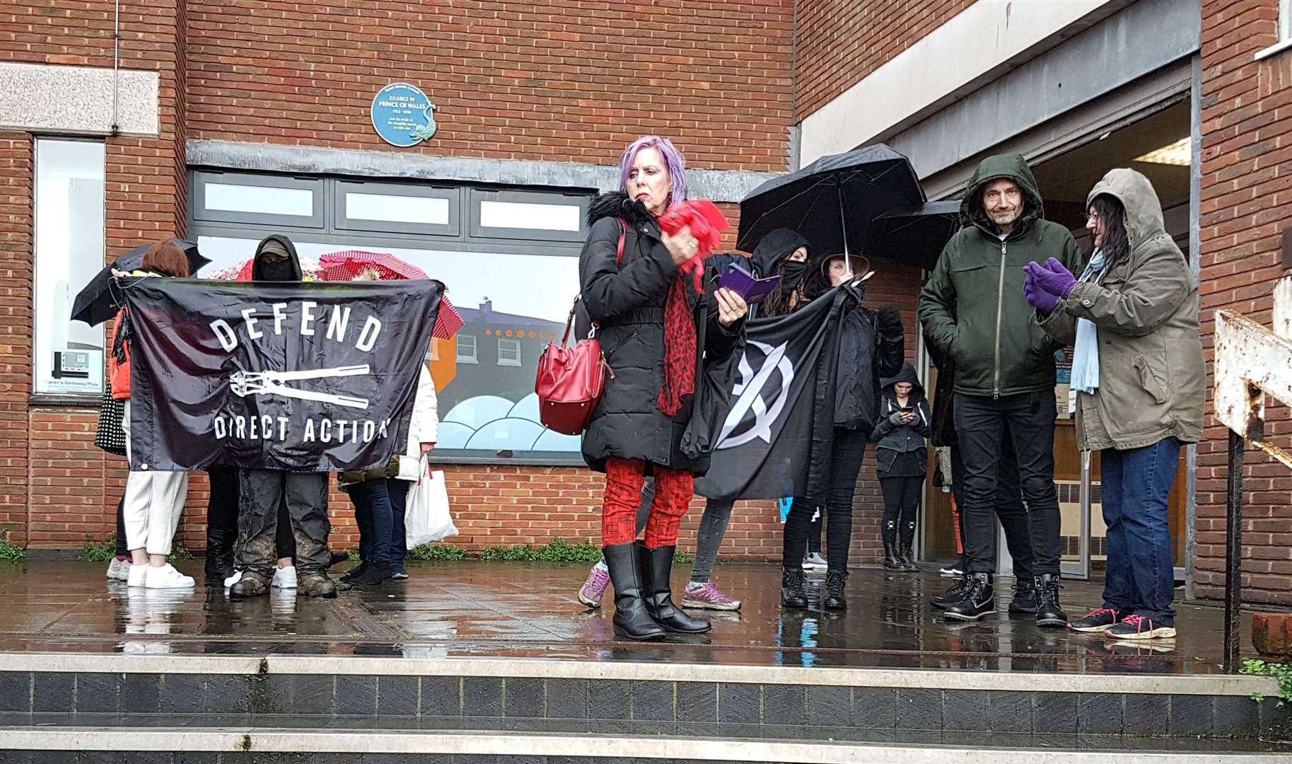 Animal protestors outside Margate Magistrates' Court today