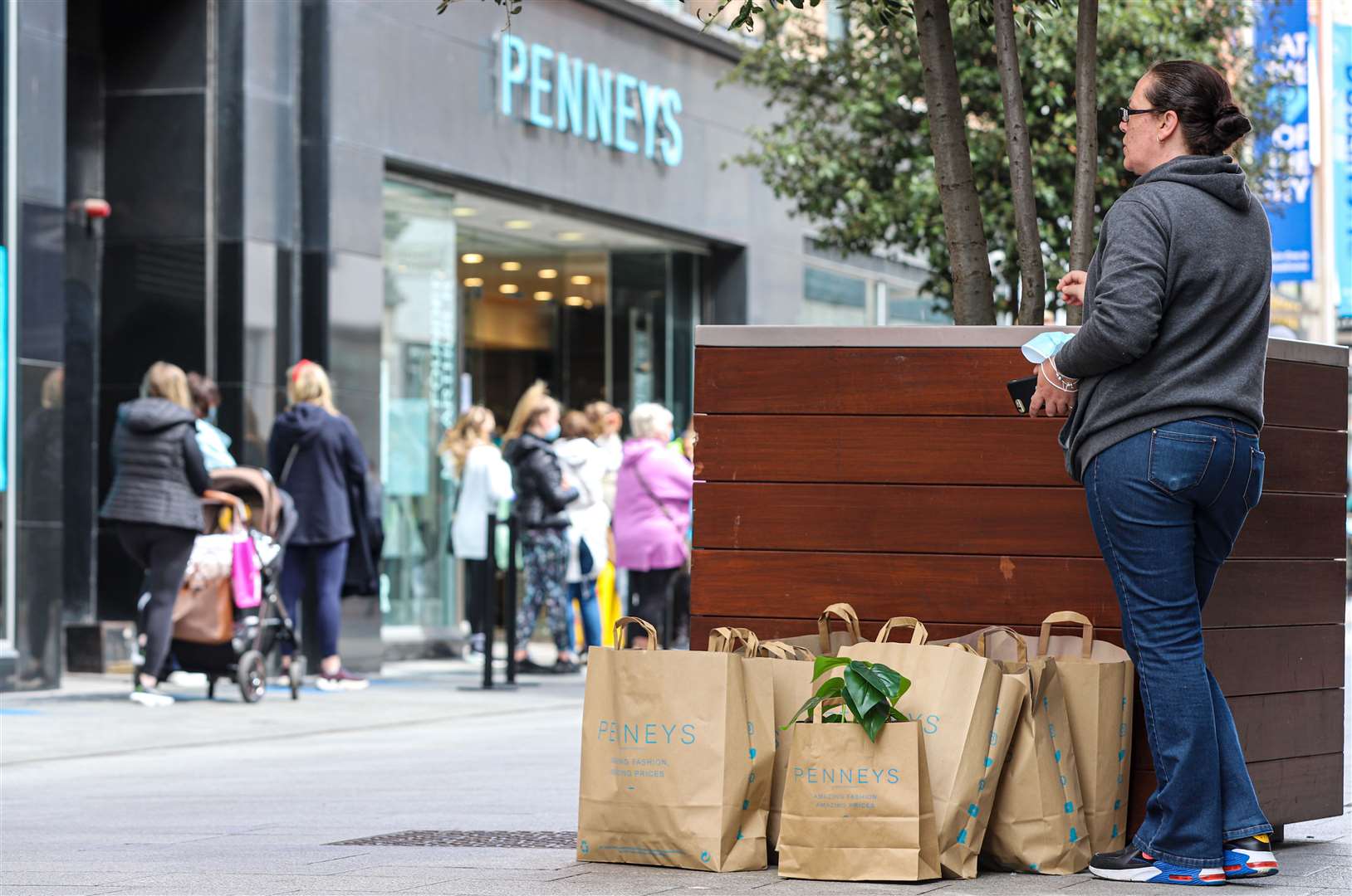 A shopper with bags in Dublin City centre on Monday (Damien Storan/PA Wire)