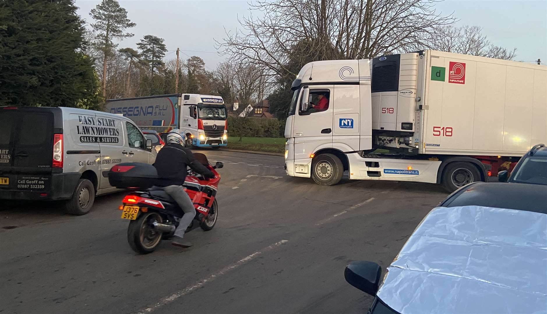 Villagers faced traffic mayhem on Thursday evening. Picture: Stewart Ross