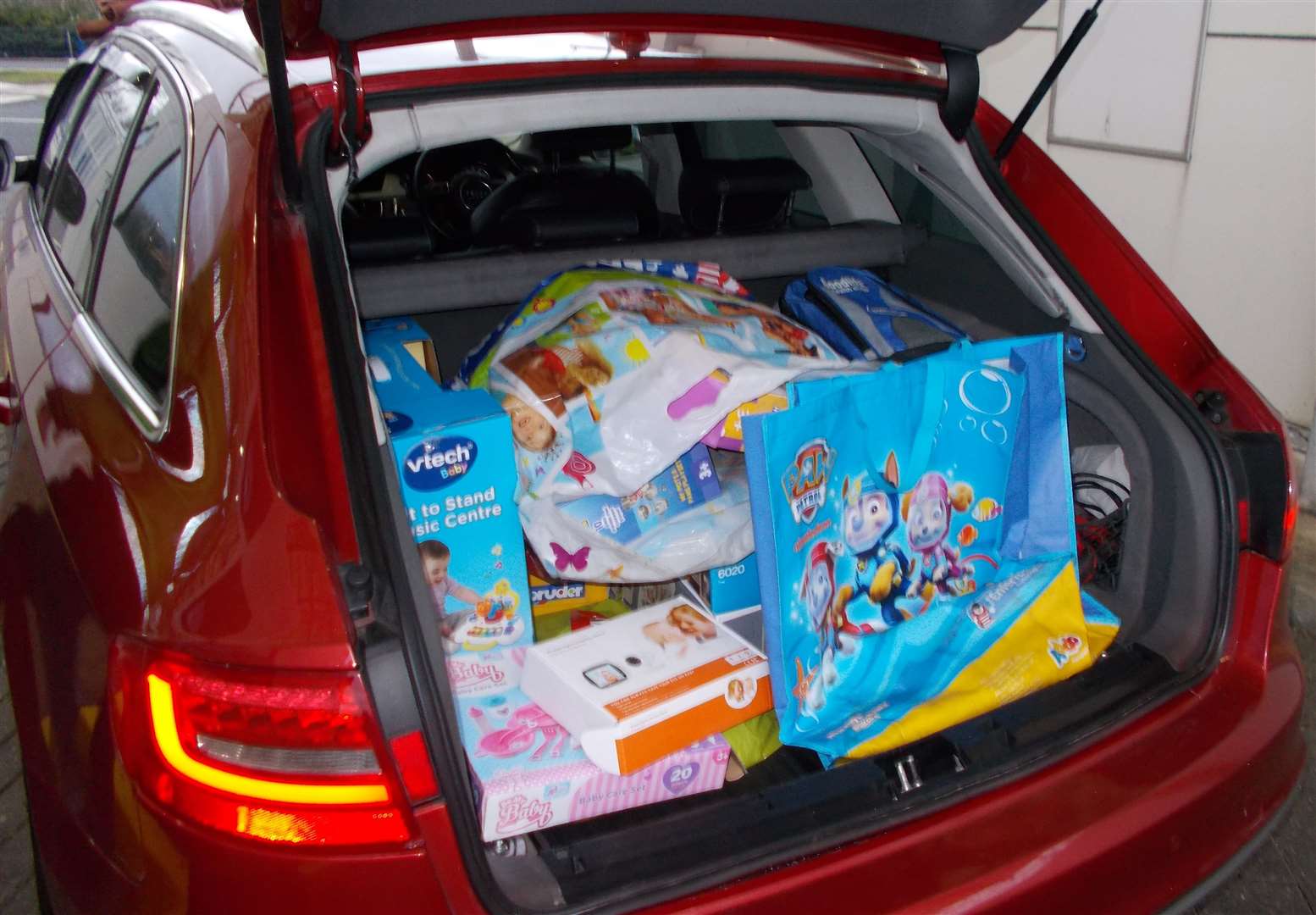 'Unwanted toys' in the boot of the car stopped at Folkestone. Picture: Border Force