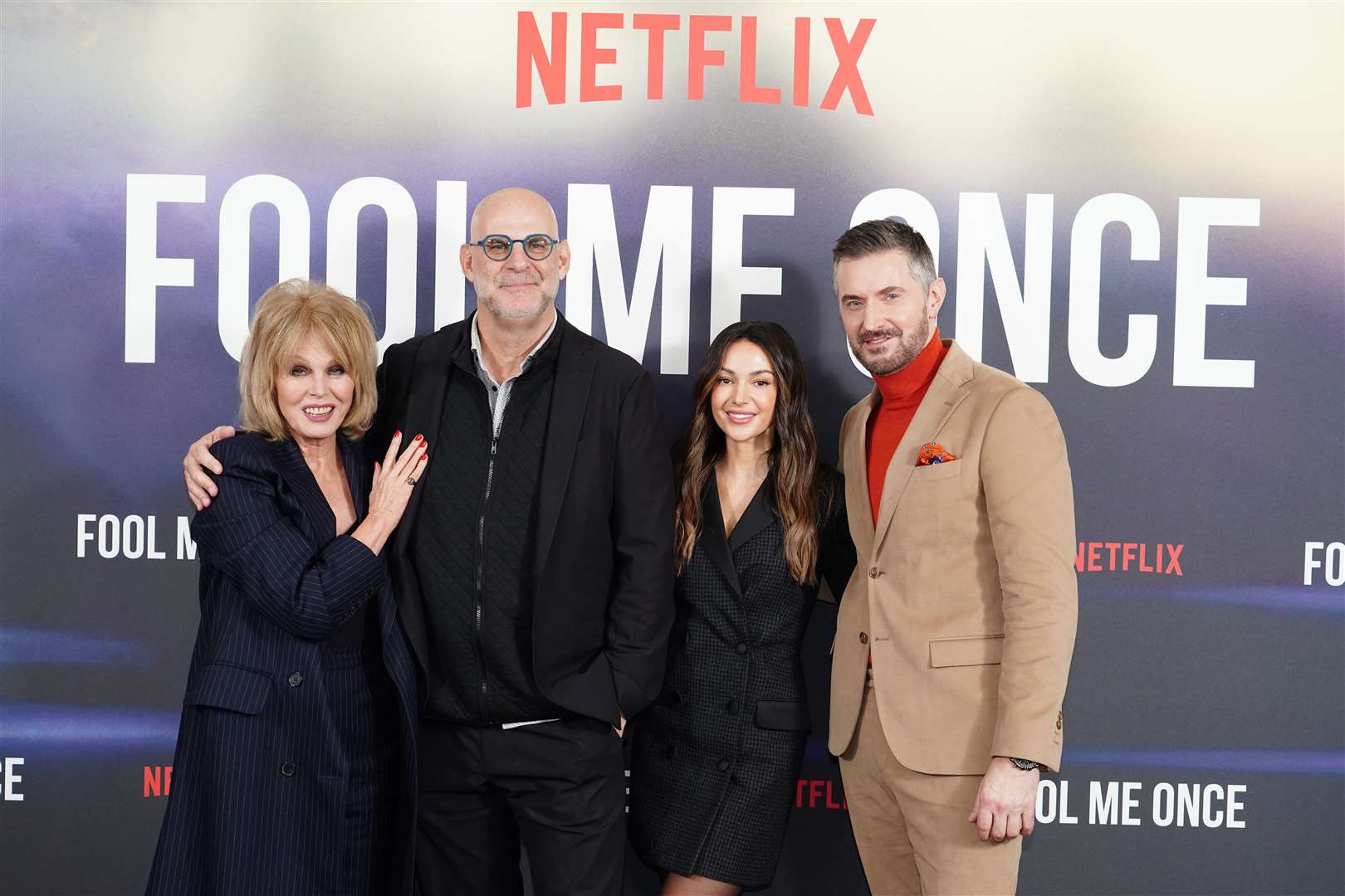 Joanna Lumley, writer Harlan Coben Michelle Keegan, and Richard Armitage attend a photo call for the Netflix series, Fool Me Once (Ian West/PA)