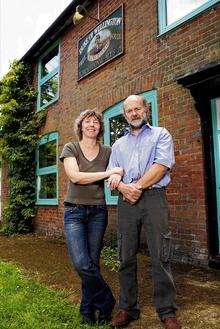 Simon Mallett and Lesley Whitle outside the former Duke of Wellington pub