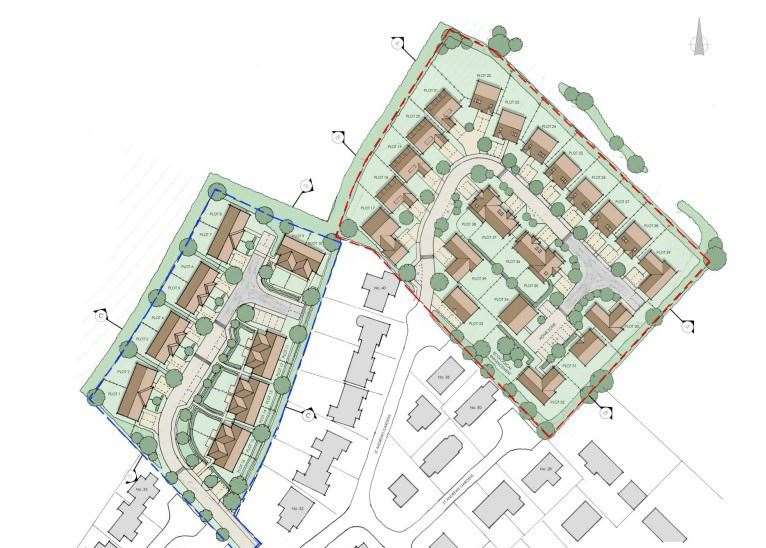 The proposed layout of the housing estate at Shepherdswell