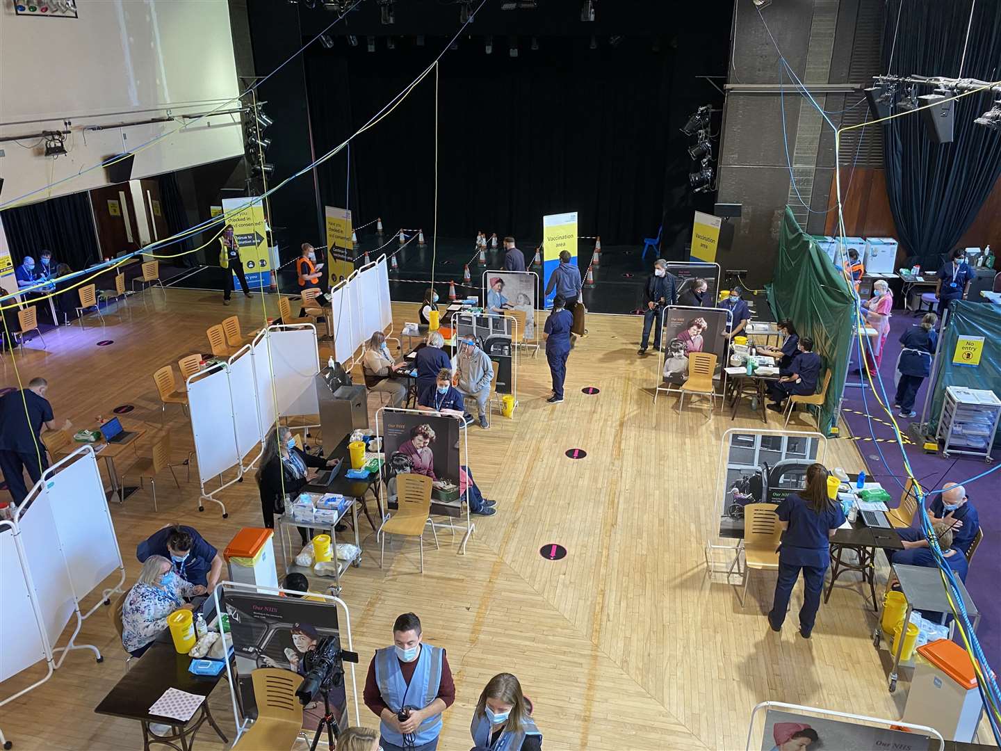 The mass Covid vaccination centre at Gravesend's Woodville theatre