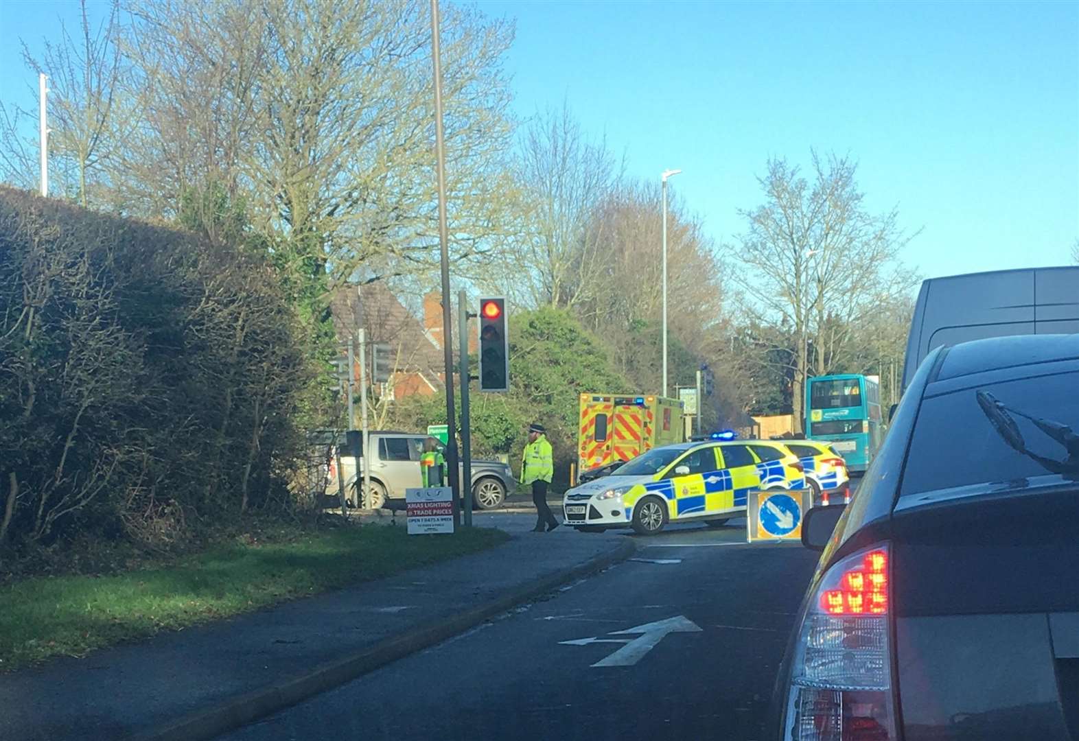 Delays at A229 Linton crossroads, Loose, after accident