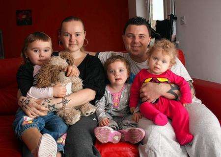 Angel, Holly, Mikayla, Rob and Tia Leigh Farley at their home in Iwade