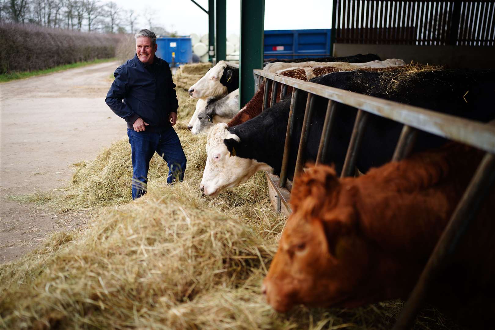 Sir Keir Starmer during a visit to a farm near Solihull (Ben Birchall/PA)