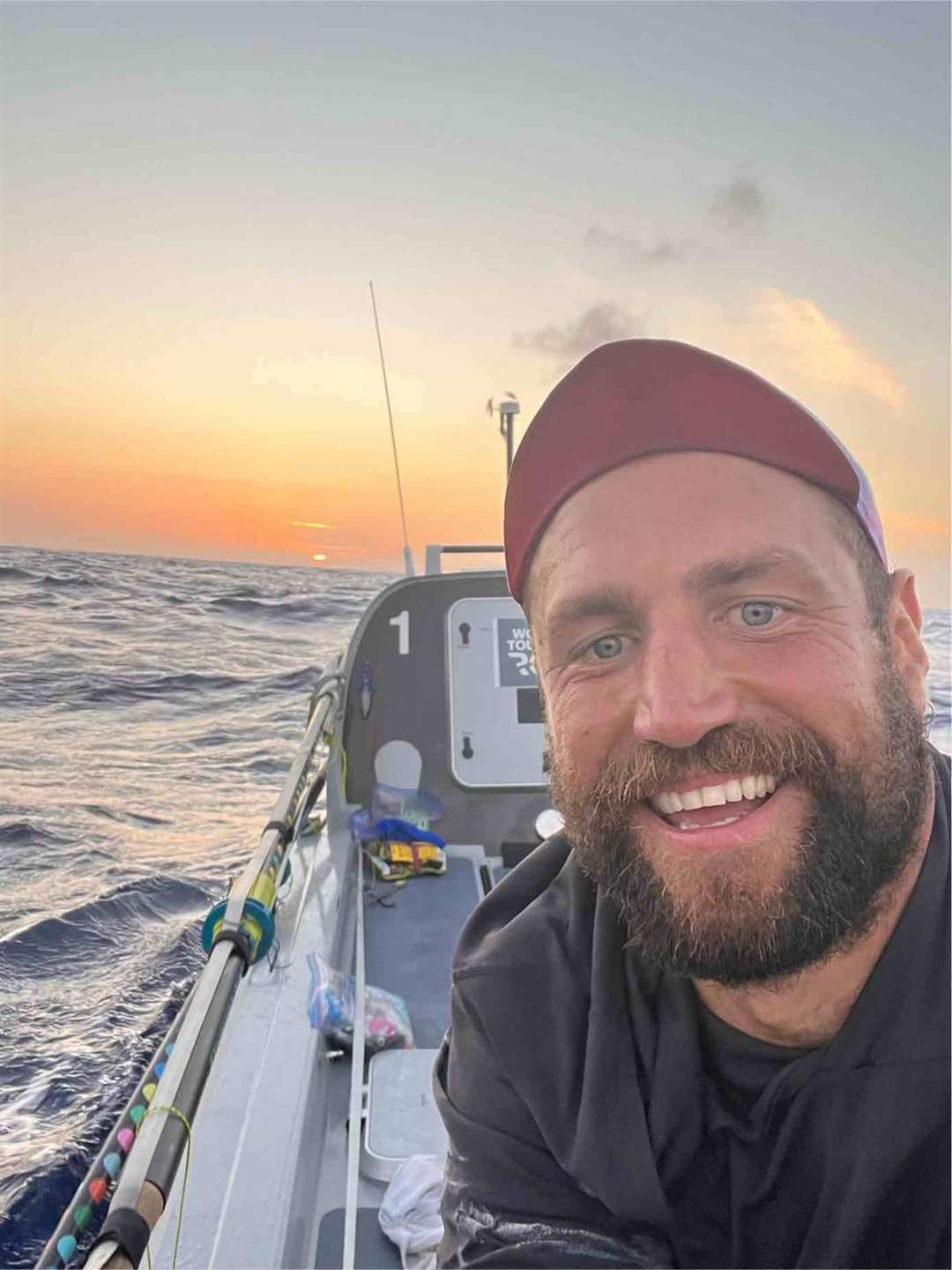 Elliot Awin from Dorking in Surrey, taking part in the World’s Toughest Row in his boat named Pacemaker (Elliot Awin/PA)