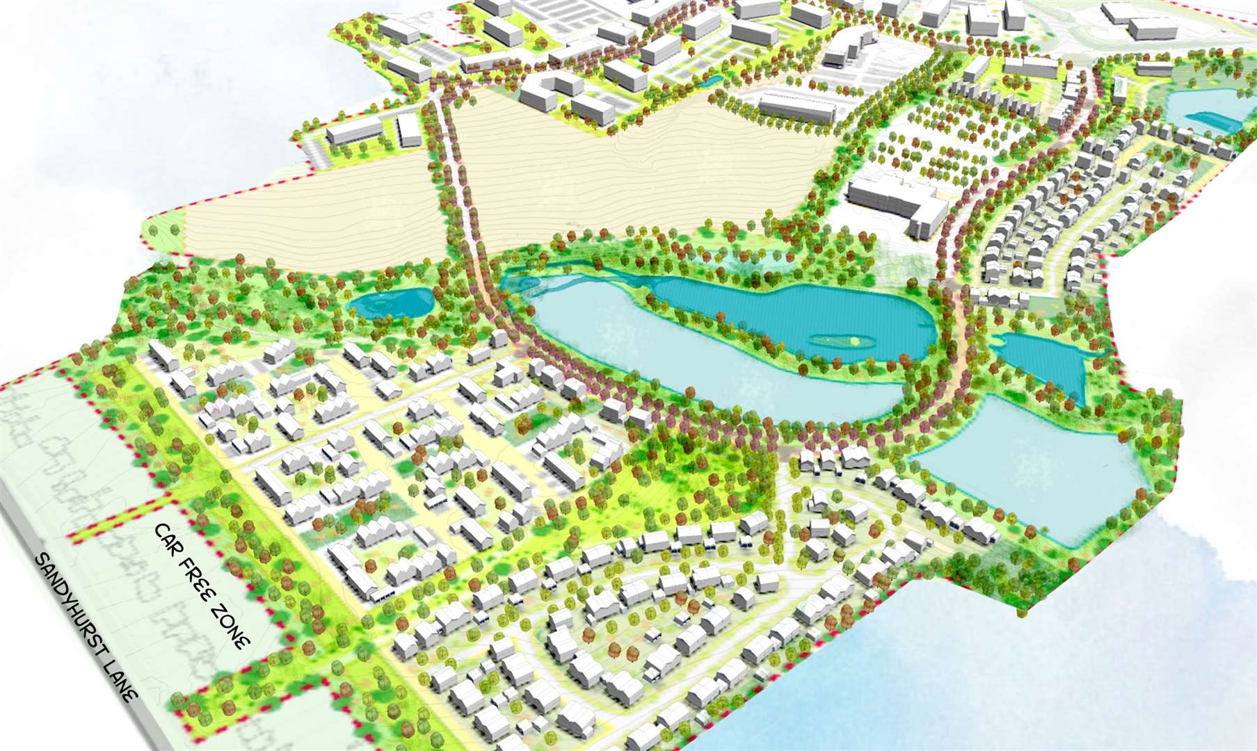 The proposed Trinity Lakes development