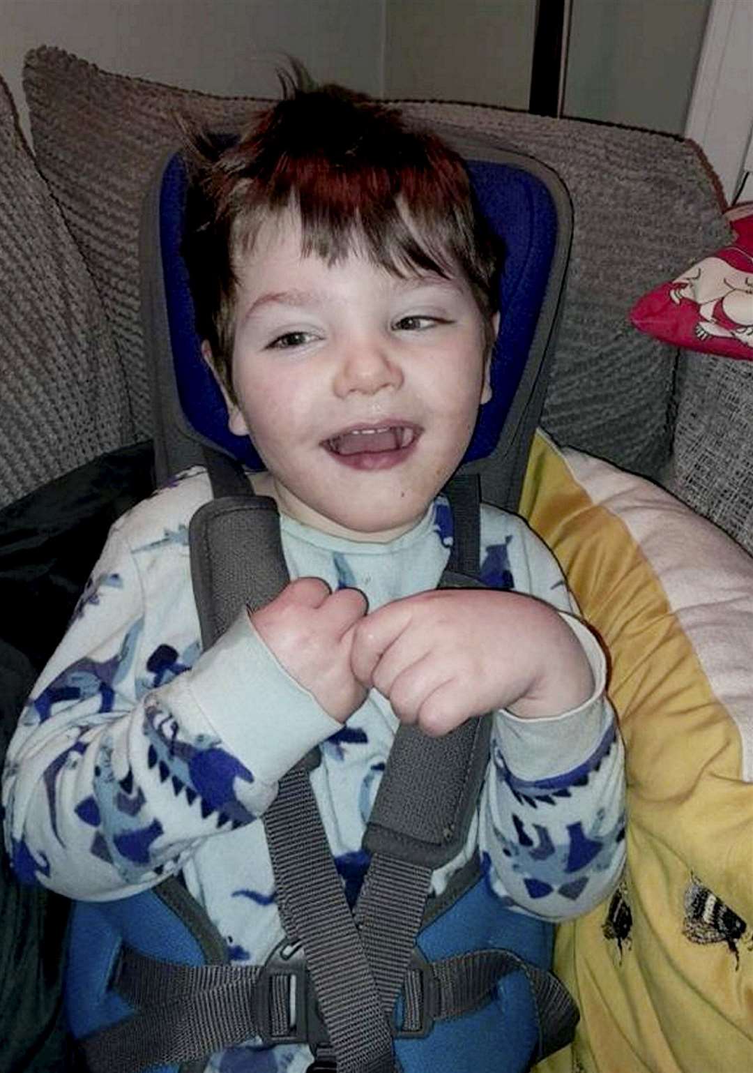 Kit Slessor-Pavely, had a seizure at 18-months old which caused “horrendous” brain damage- leaving him with epilepsy, motor-dysfunction, and partial blindness. Picture: SWNS