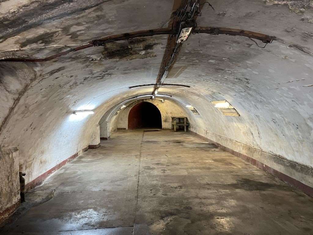 the series of tunnels and vaults reaches between Manor Road and Manor Mews, Chatham. Image: Clive Emson auctioneers