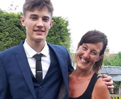 Will Horley with his mum, Kim Webster