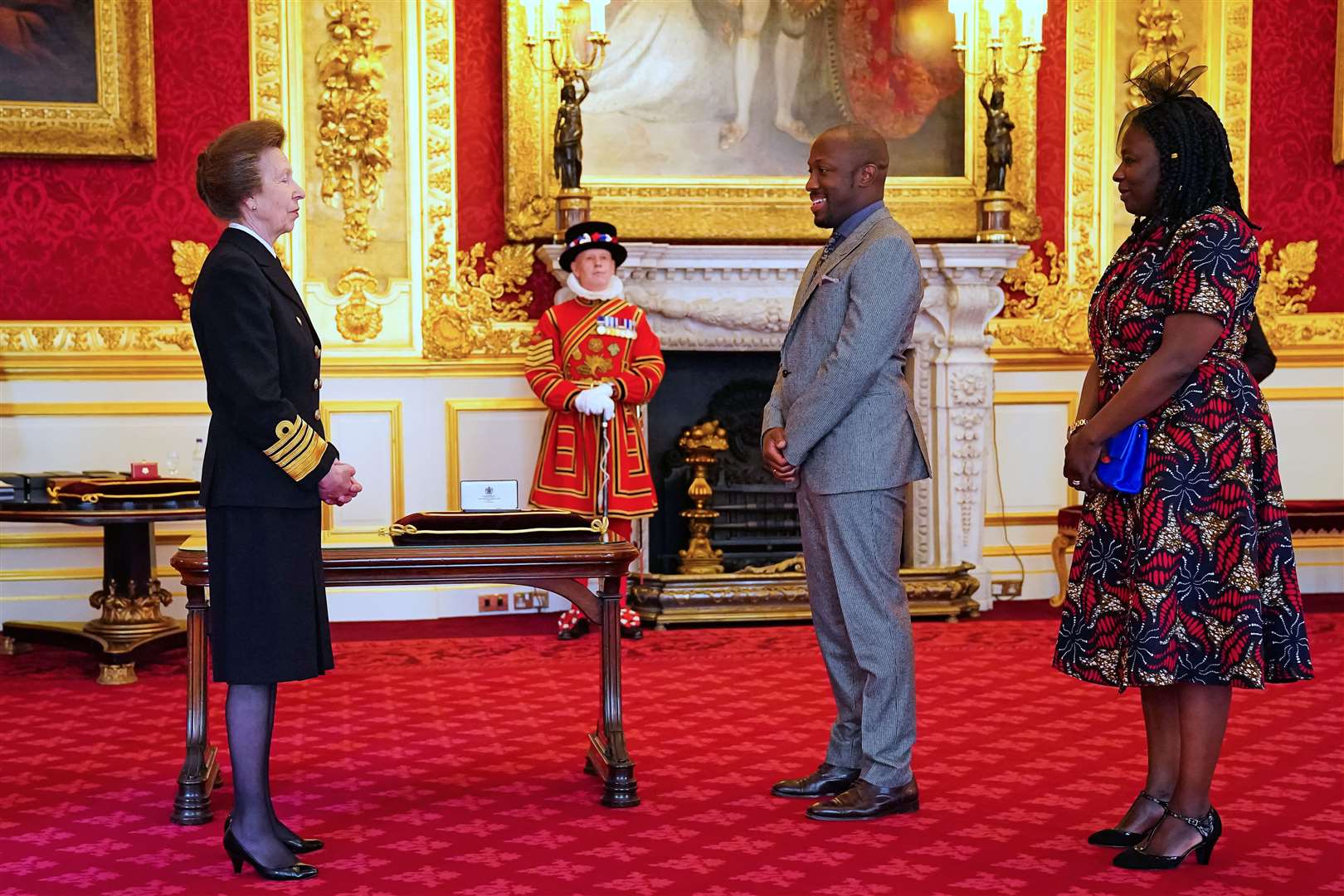 Giles Terera was awarded his medal by the Princess Royal during a ceremony at St James’s Palace (Aaron Chown/PA)