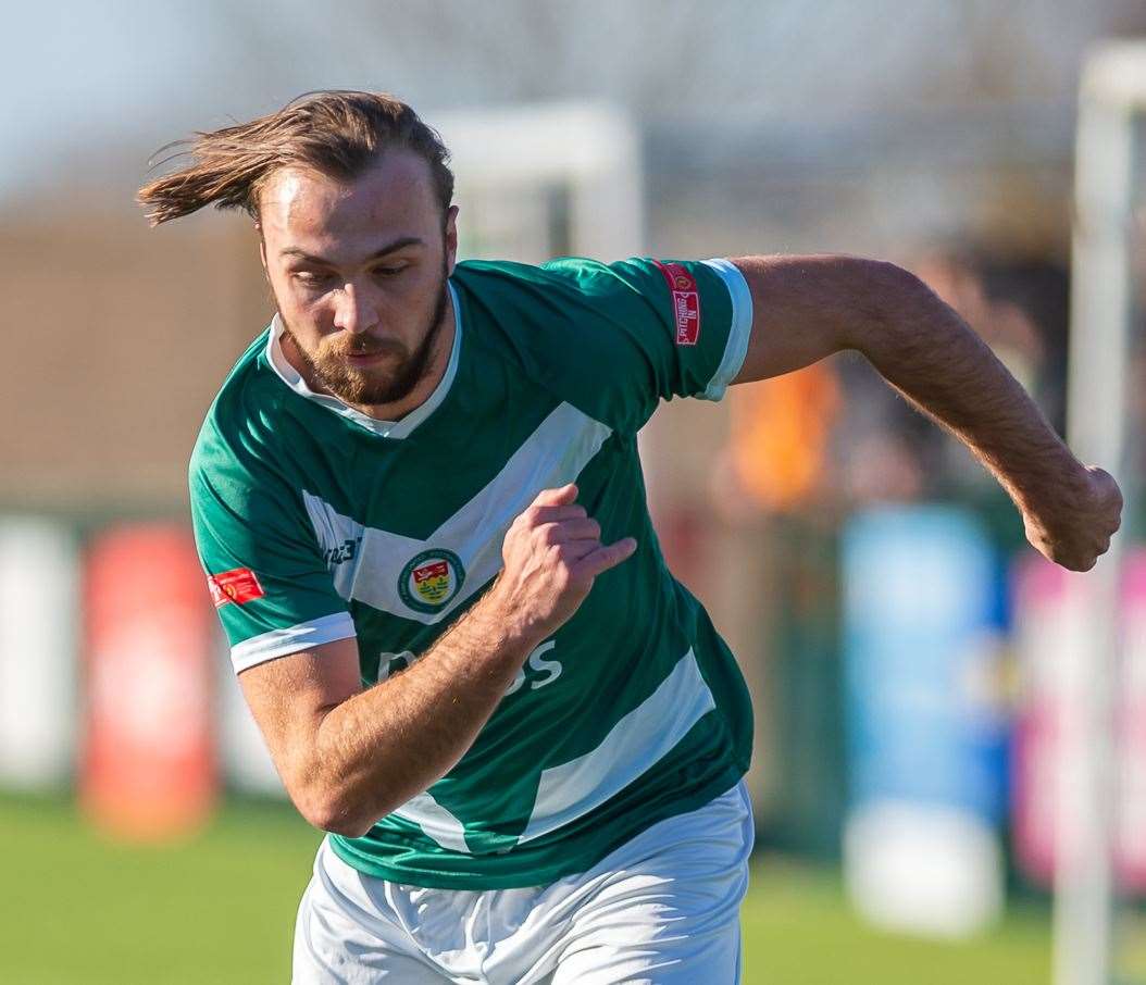 Lydd striker Luke Burdon faces his old club tonight. Picture: Ian Scammell