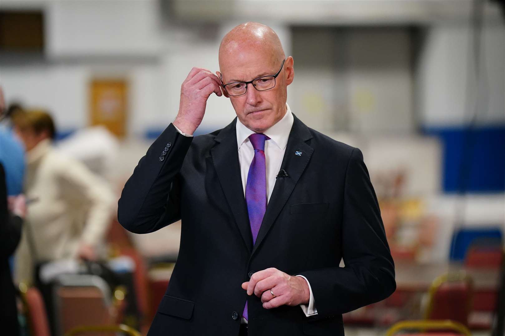 Scottish First Minister and SNP leader John Swinney reflects on a poor showing for his party (Jane Barlow/PA)