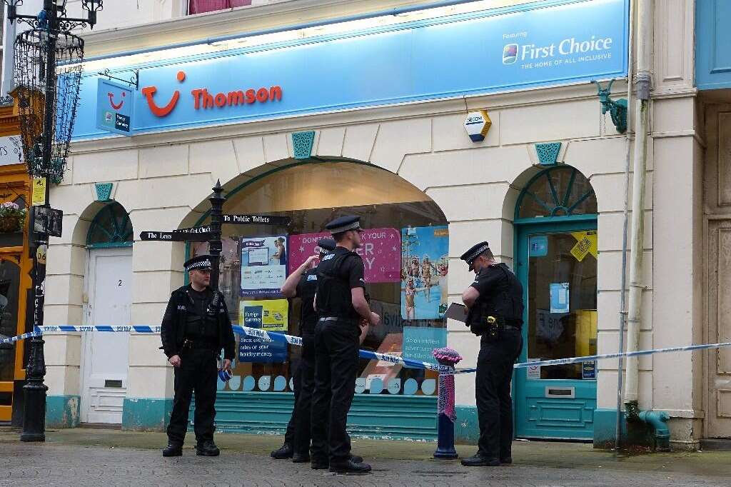 Police at the scene of an armed robbery in Folkestone. Picture: Kent_999s on Twitter