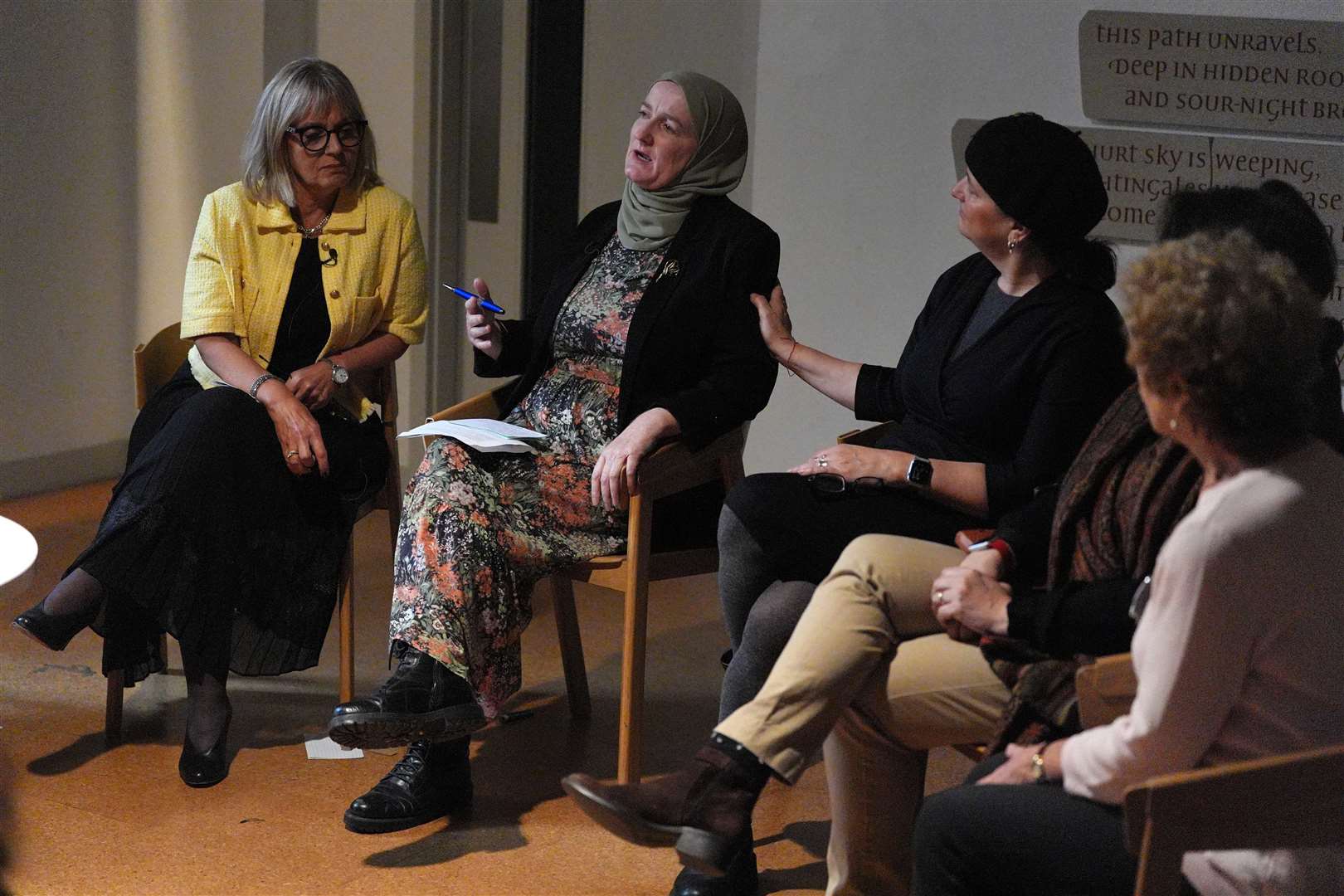 Julie Siddiqi (second left) speaking during the event (Jonathan Brady/PA)