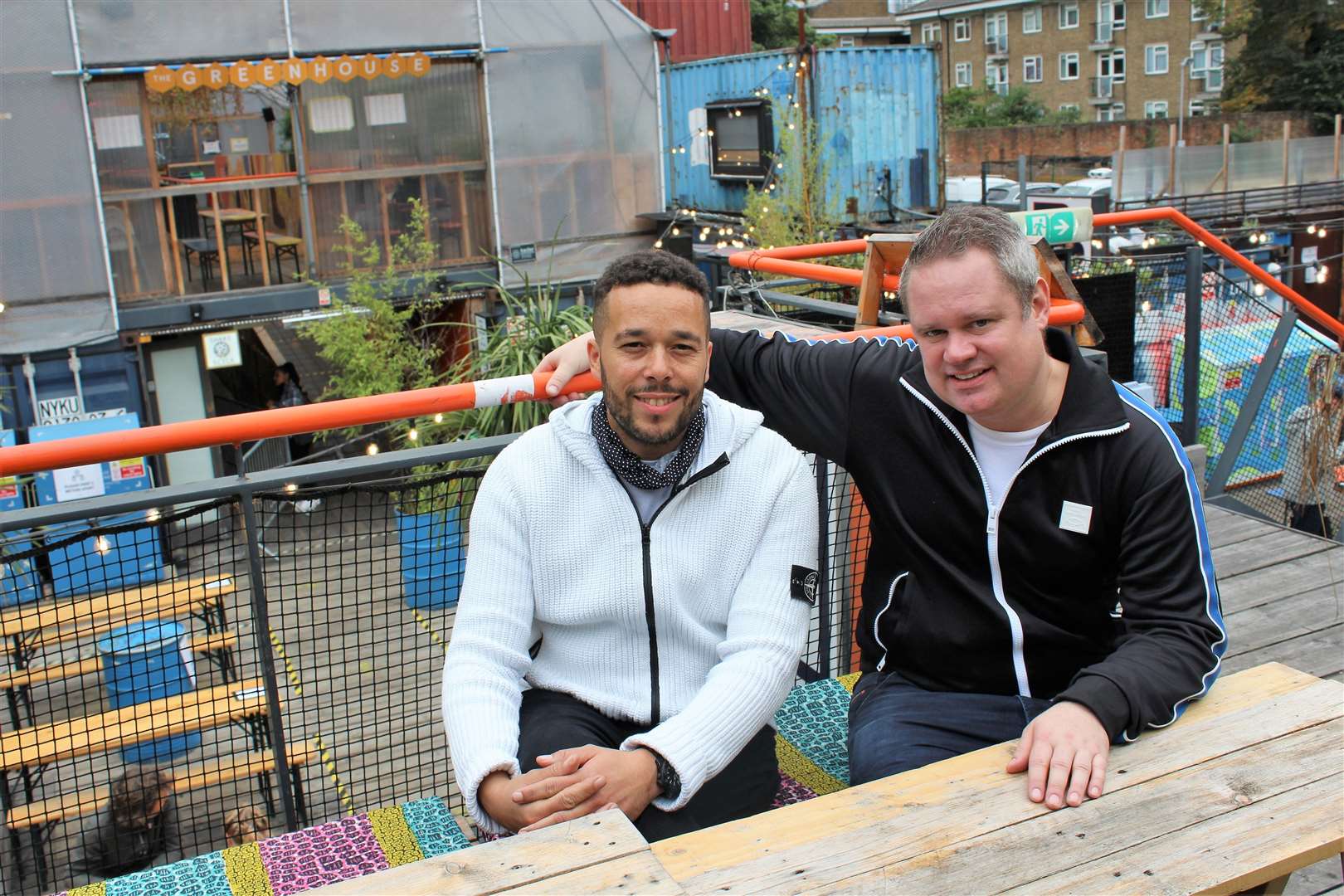 Ebbsfleet chef Robbie Lorraine and co-founder of Only Food and Courses Martyn Barrett at the restaurant in the Pop Brixton complex in south London. Picture: Only Food and Courses