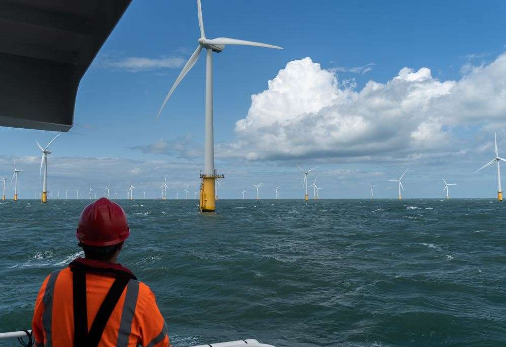 The turbines are 12 kilometres away from the Thanet coast. Photo by Edward Thompson